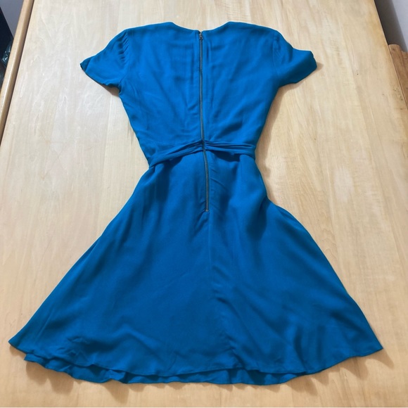 NWT Alice and Olivia “Adrianna” Faux Wrap Dress in Dark Turquoise - Picture 4 of 11